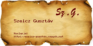 Szeicz Gusztáv névjegykártya
